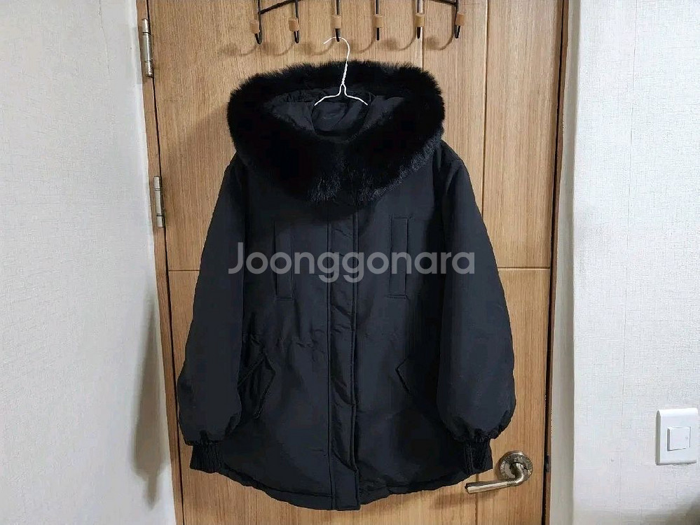 (55)여성 올리브데올리브 폭스퍼 야상 다운 패딩--1