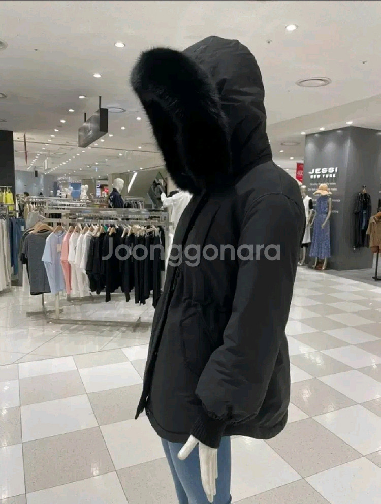 (55)여성 올리브데올리브 폭스퍼 야상 다운 패딩--7