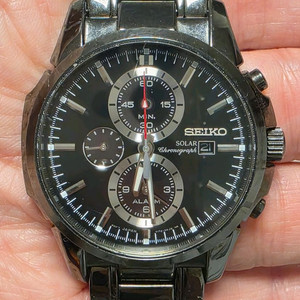 세이코(SEIKO) 솔라 알람 태양광 크로노그래프 SS