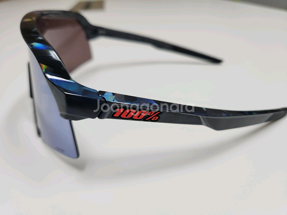 100% S3 블랙 홀로그래픽 하이퍼 블루 고글--3