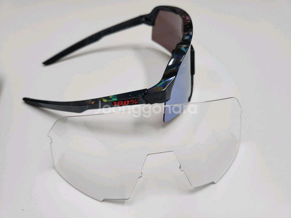100% S3 블랙 홀로그래픽 하이퍼 블루 고글--6