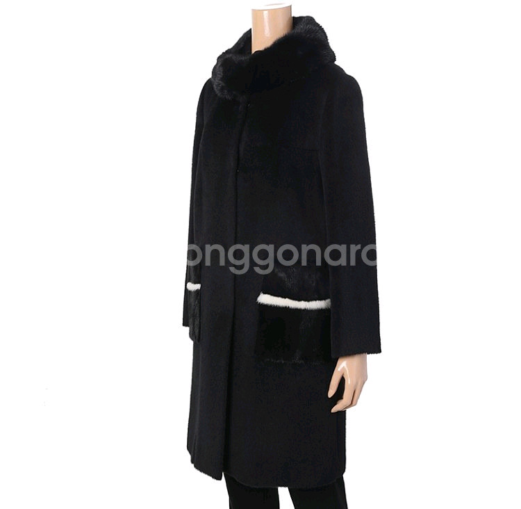 고세 여성 수리알파카 겨울 코트 블랙 66사이즈--1