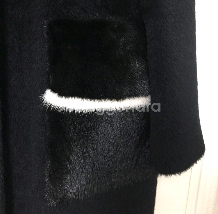 고세 여성 수리알파카 겨울 코트 블랙 66사이즈--8