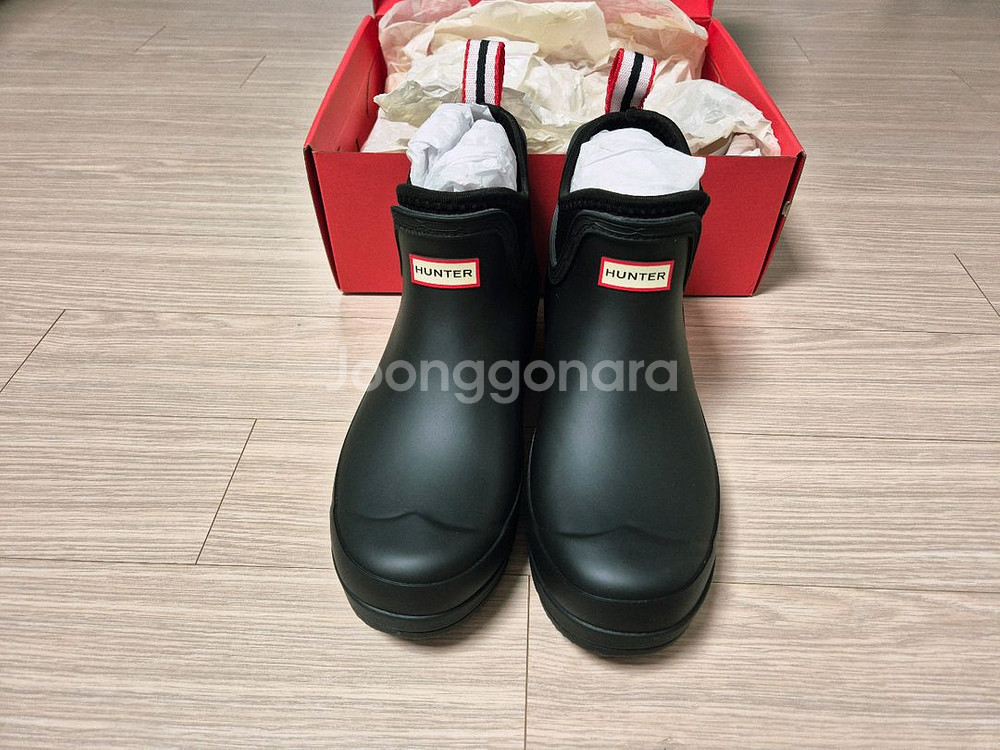헌터 첼시 숏 레인부츠 블랙 UK5(240~245)--1
