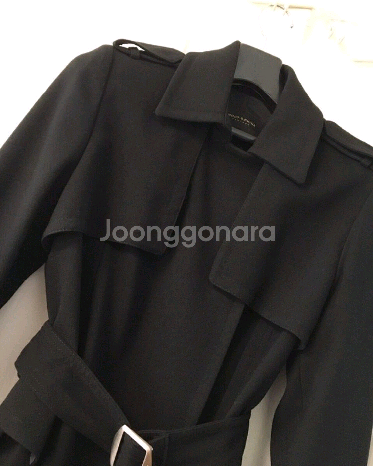 모조에스핀 여성 봄가을코트 롱자켓 블랙 66사이즈--3