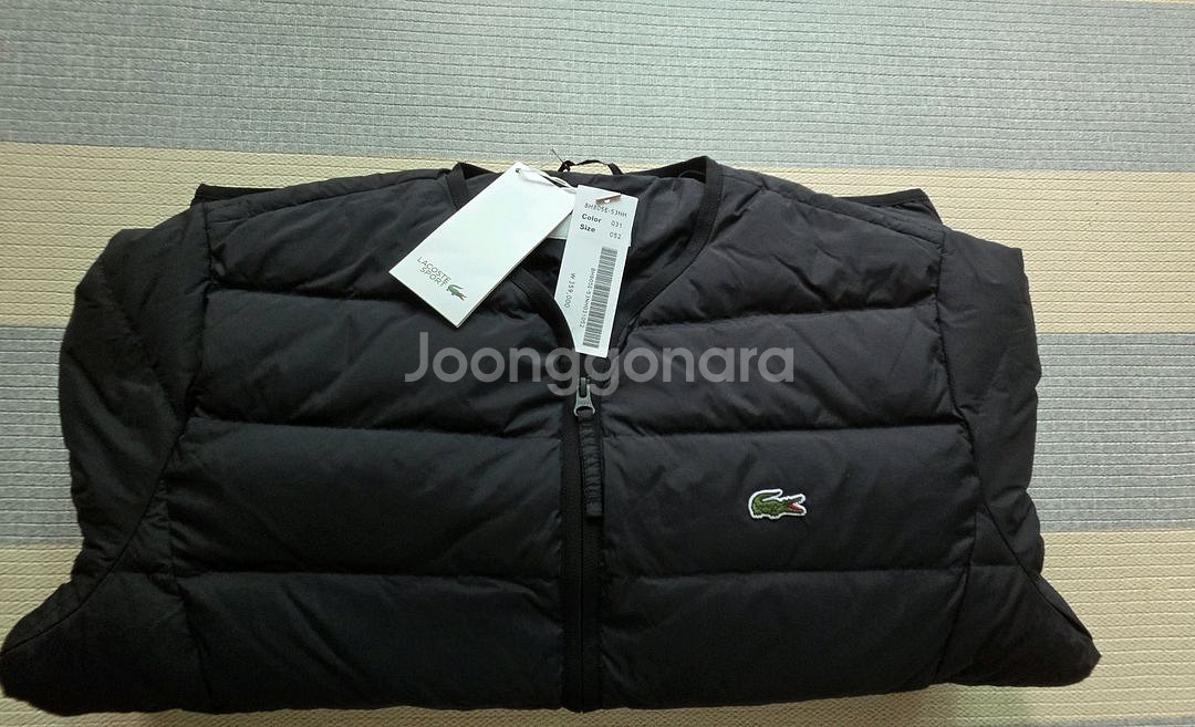 라코스테 경량 다운 블랙 105사이즈--0