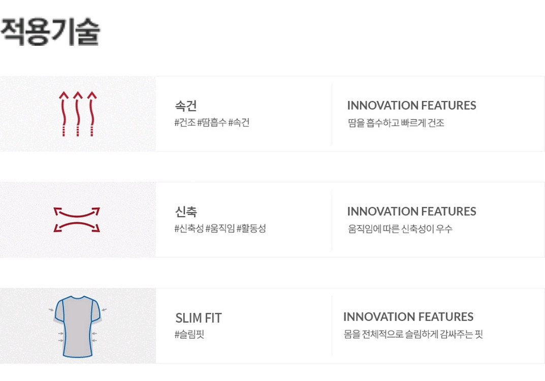 기능성 르꼬끄 슬림핏 반팔티 L--6