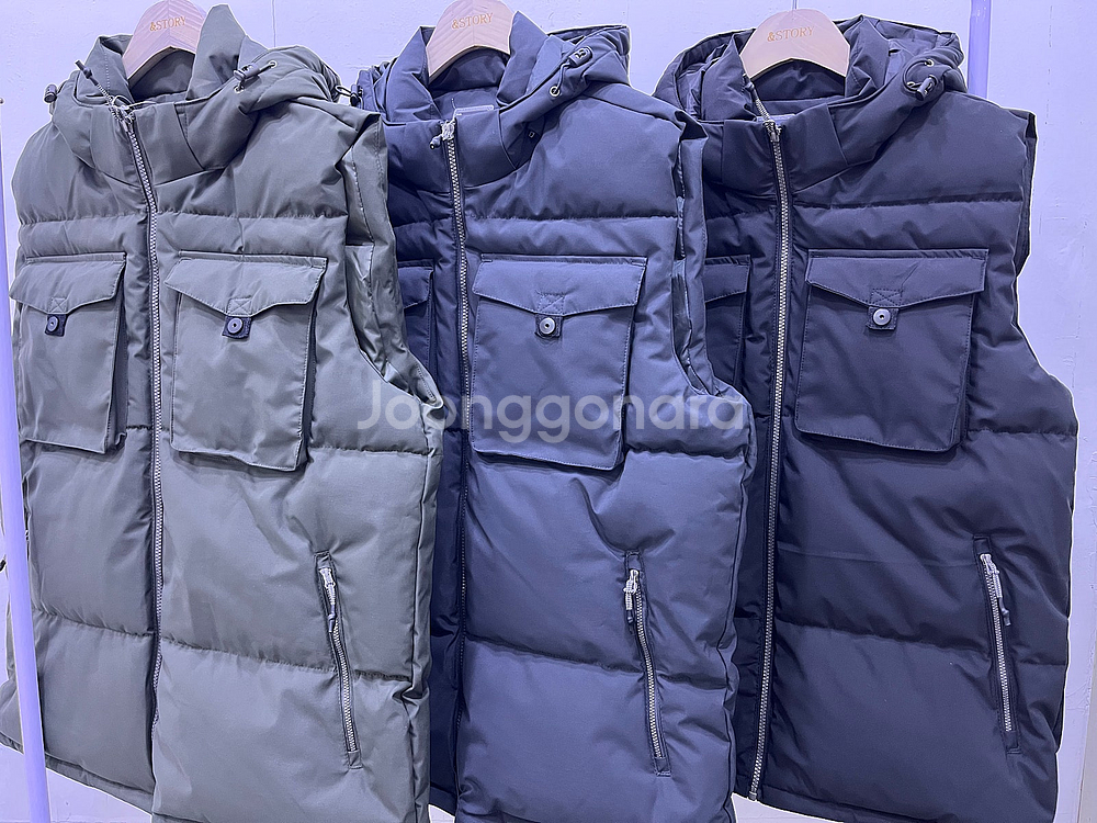 패딩 후드베스트--0