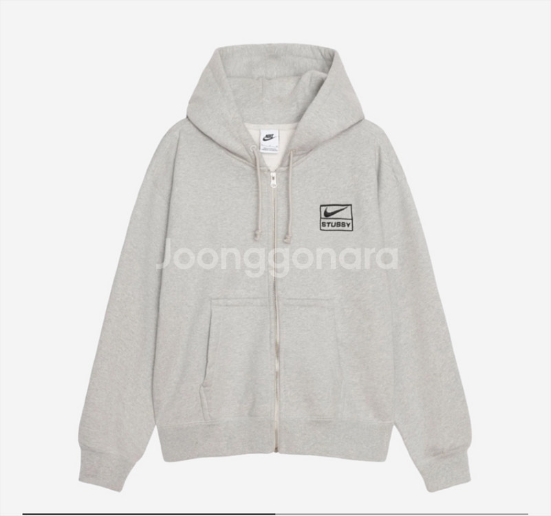 나이키 x 스투시 나투시 후드집업 그레이 헤더 XS--0