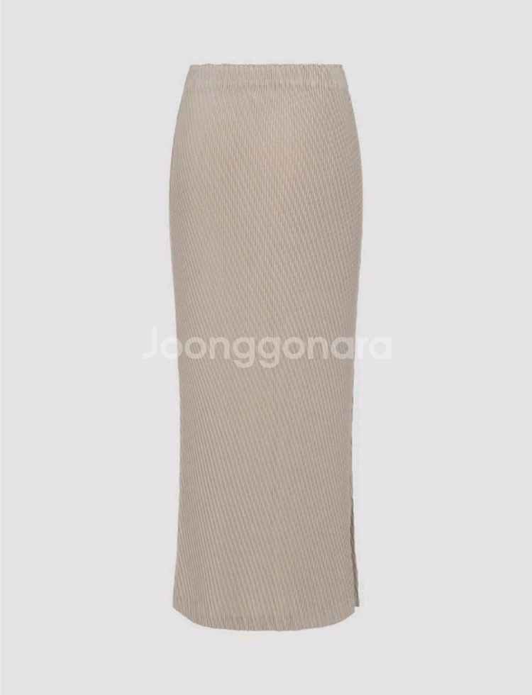 이세이미야케 스커트 롬버스 플리츠 스커트 애쉬 베이지--0