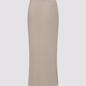 이세이미야케 스커트 롬버스 플리츠 스커트 애쉬 베이지