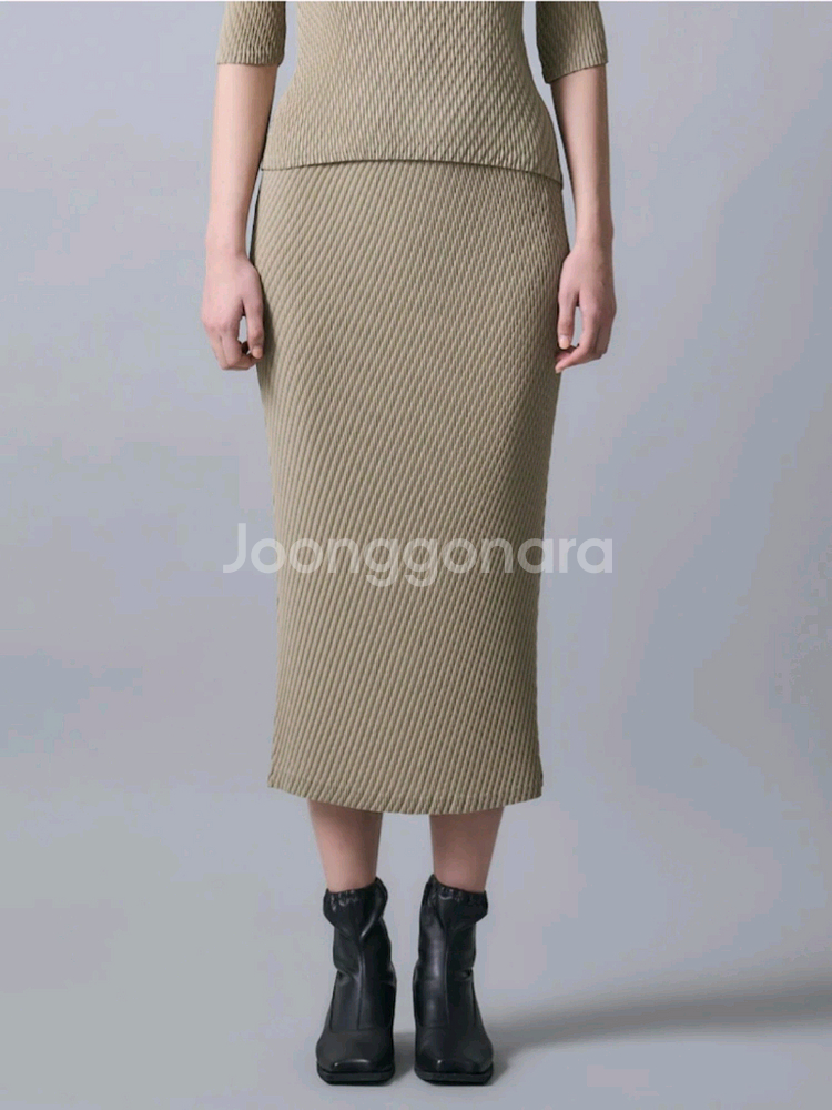 이세이미야케 스커트 롬버스 플리츠 스커트 애쉬 베이지--5