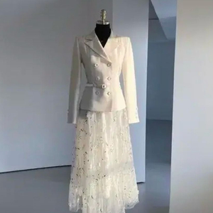 라벨르블랑 울실크 자켓 & 팔레 도트 스커트