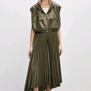 시스템 신상 후드 조끼 플리츠 스커트로 판매