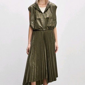 시스템 신상 후드 조끼 플리츠 스커트로 판매