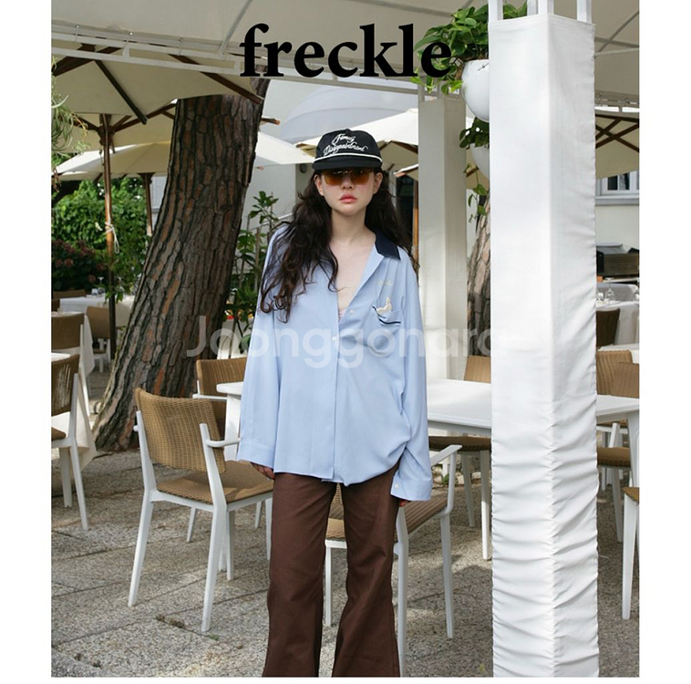 프레클 bowling shirt in blue 미개봉--0