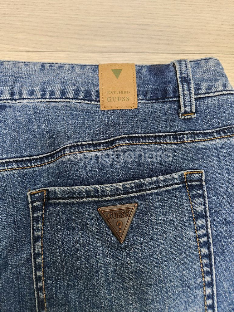 (35)게스 남성 스판 데님팬츠--5