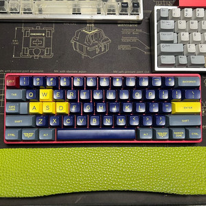 레어급 미사용 미니 구갈축 키보드 플라나 미니 레드 이미지