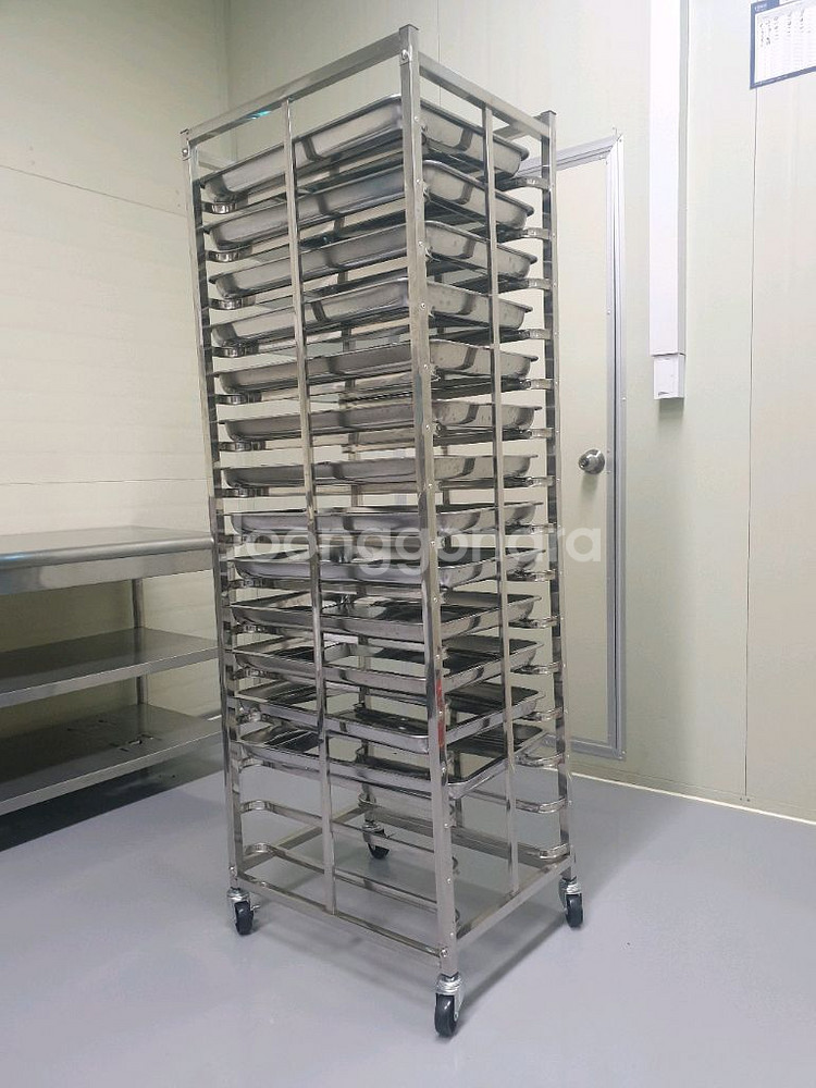 스탠 15단 빵랙/스텐 트레이 싸게 팝니다--1