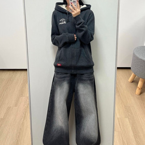디키즈 자수로고 셰르파 양털안감 후드집업
