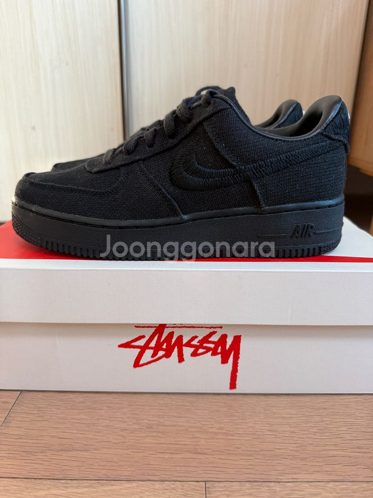 [240] 나이키 스투시 나투시 에어포스1 로우 블랙--5