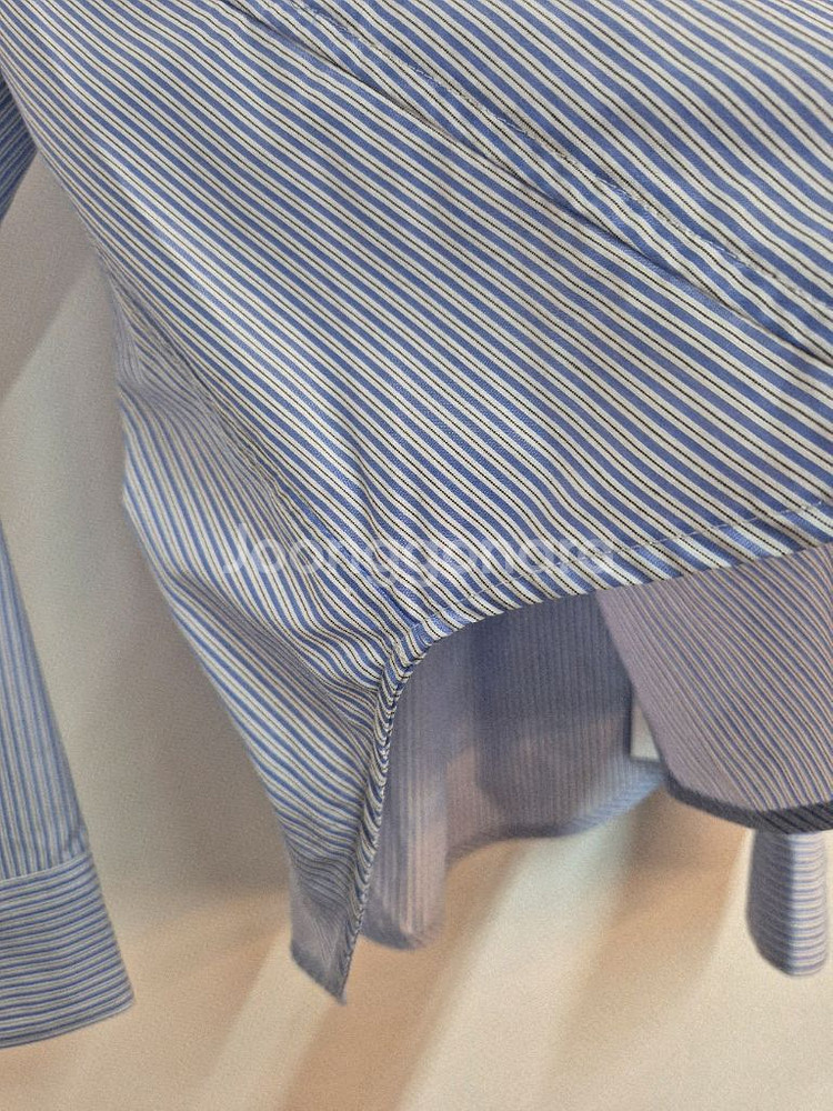 SJSJ 블루 스트라이프 긴팔 셔츠--4