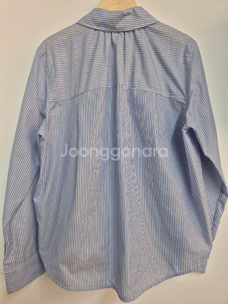 SJSJ 블루 스트라이프 긴팔 셔츠--6