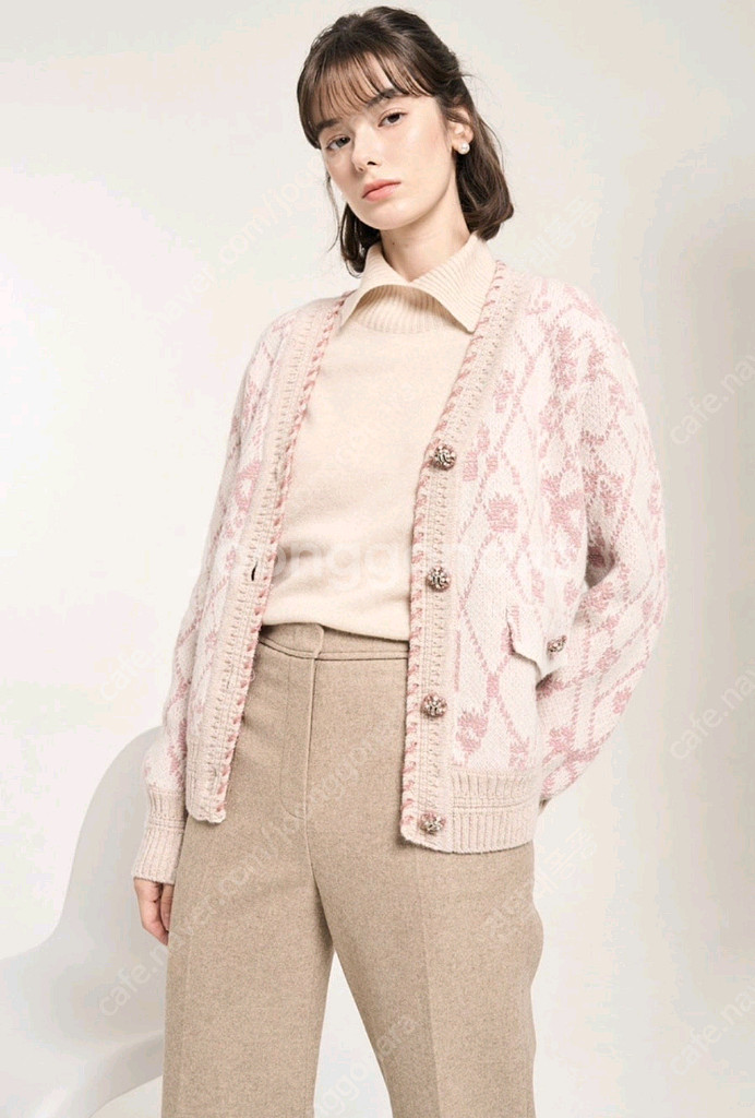 마인 글리터 크리스탈 보석 단추 가디건 타임 랑방 한섬--0