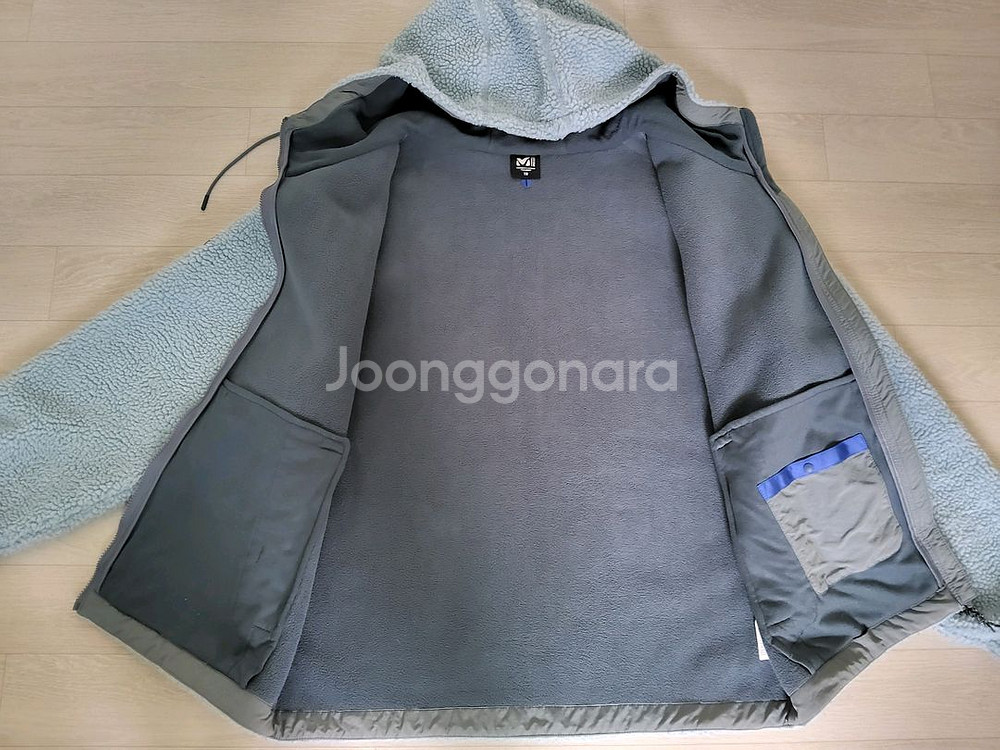 밀레 뽀글이후드집업 새상품급110--7