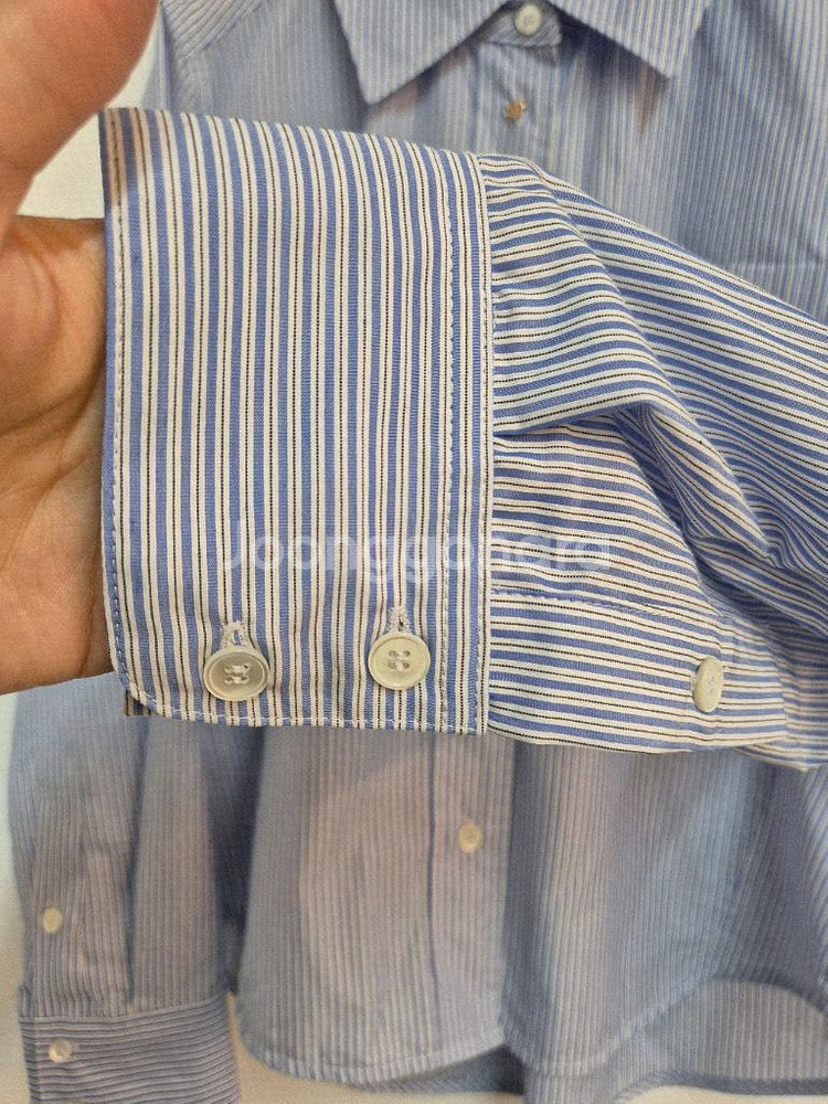 SJSJ 블루 스트라이프 긴팔 셔츠--12