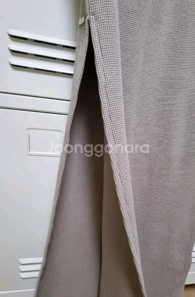로코핏 와플 나시 레이어드 절개 롱 원피스 - 베이지--9