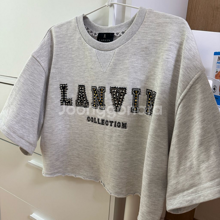 한섬 랑방컬렉션 크리스탈 로고 크롭 맨투맨 88--0