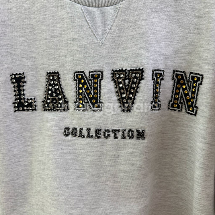 한섬 랑방컬렉션 크리스탈 로고 크롭 맨투맨 88--4