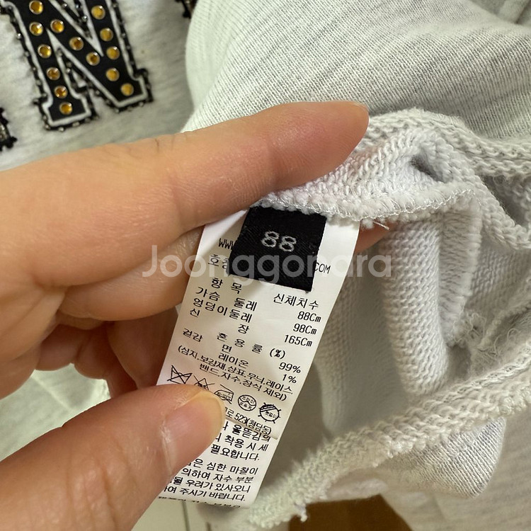 한섬 랑방컬렉션 크리스탈 로고 크롭 맨투맨 88--5