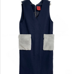 나인 모직 퍼 롱 원피스 S