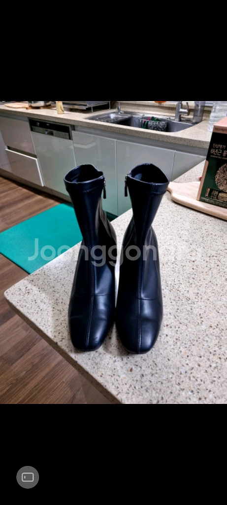 SPUR 가죽 블랙 앵클부츠 235~240--3