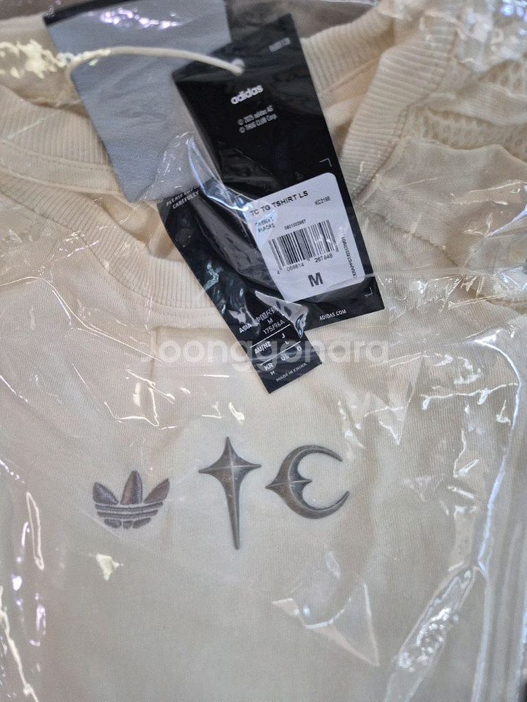 아디다스 x 떠그클럽 티셔츠 크림화이트KR사이즈(M)--1