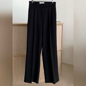 새상품/하이웨스트 핀턱 와이드 슬랙스 바지 S