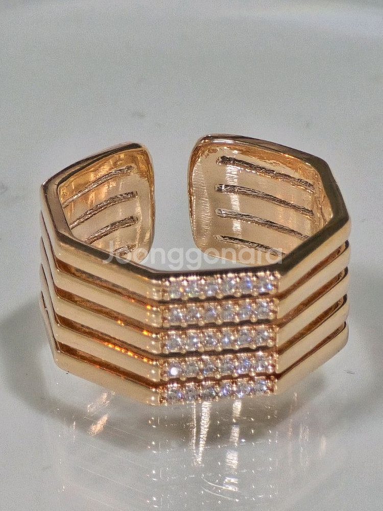 큐빅셋팅 오픈 반지--0