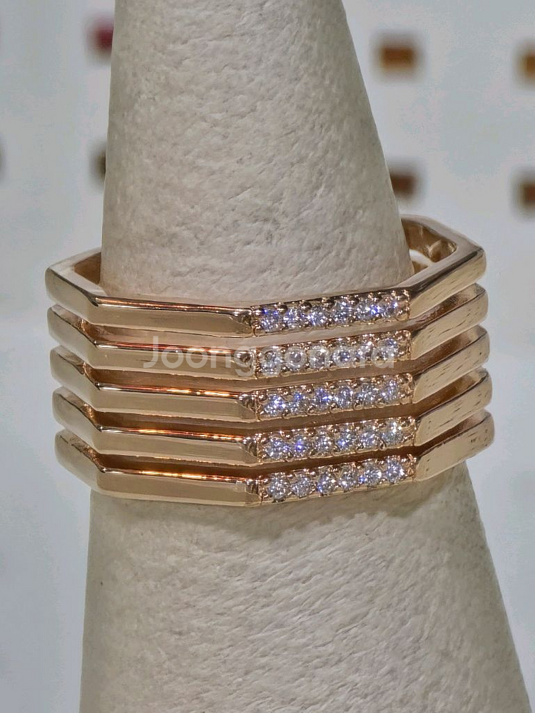 큐빅셋팅 오픈 반지--1