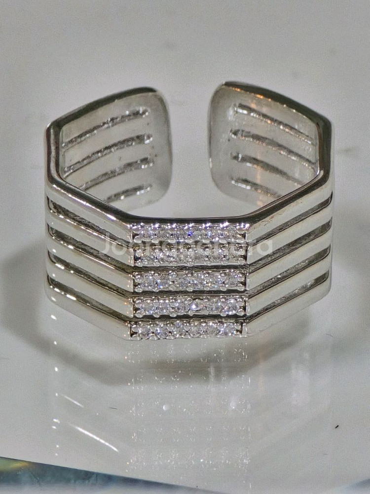 큐빅셋팅 오픈 반지--2