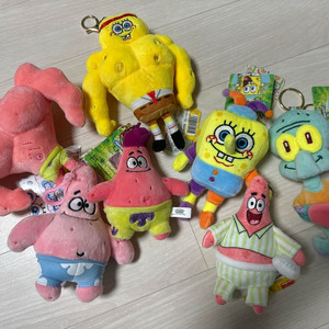 스펀지밥 뚱이 징징이 인형키링 7종세트