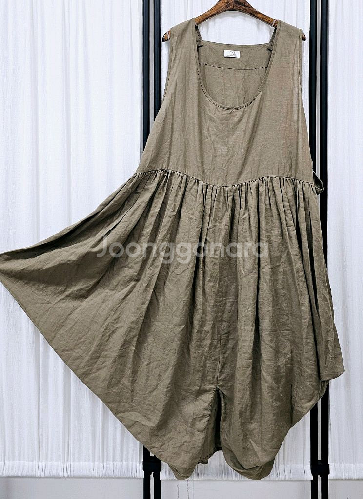 민소매 린넨 원피스 벌룬 루즈핏원피스--2