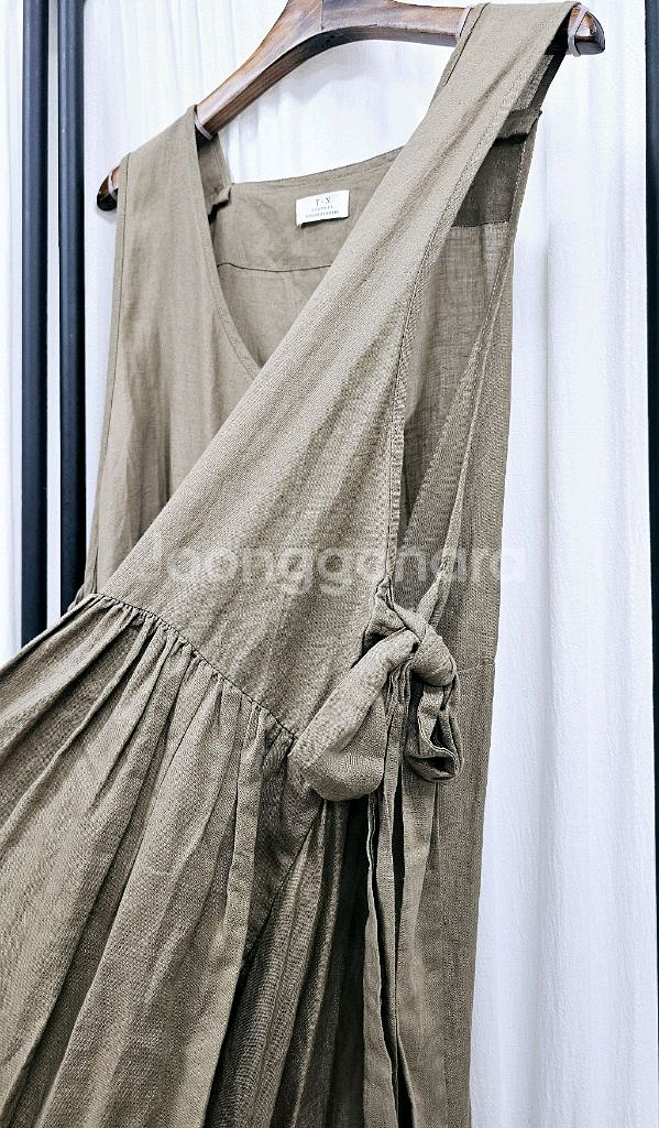 민소매 린넨 원피스 벌룬 루즈핏원피스--1