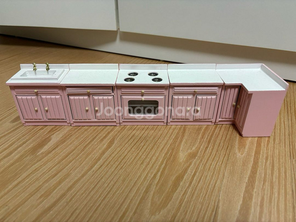[미사용]오비츠11 싱크대 세트 1/12 주방 핑크 미--0