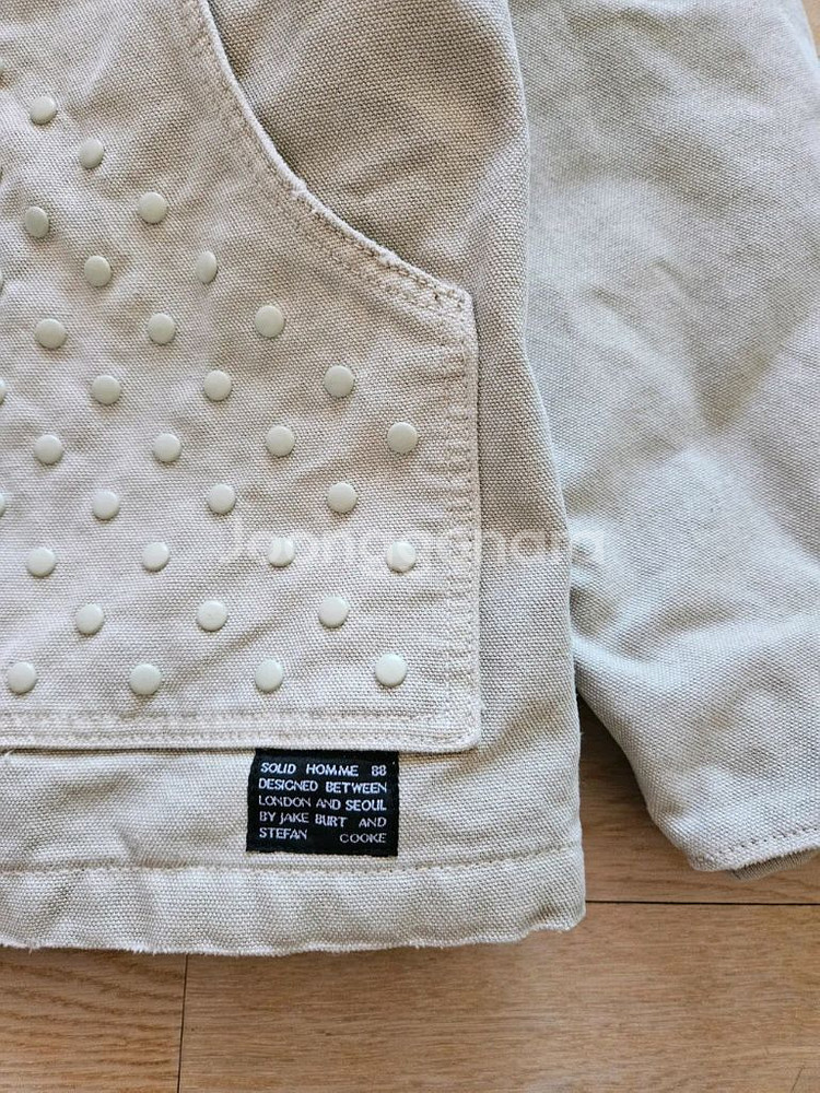 솔리드옴므 베이지 스터드 자켓 새제품 사이즈 100--5