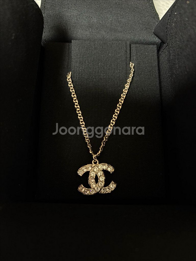 [미사용][정품]샤넬 CC로고 진주 목걸이 네크리스(금--0