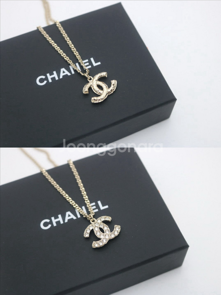 [미사용][정품]샤넬 CC로고 진주 목걸이 네크리스(금--3