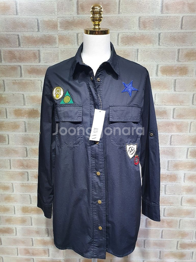 택부착 새상품 리안 뉴욕 정품 컬러 패치 블랙 야상55--0