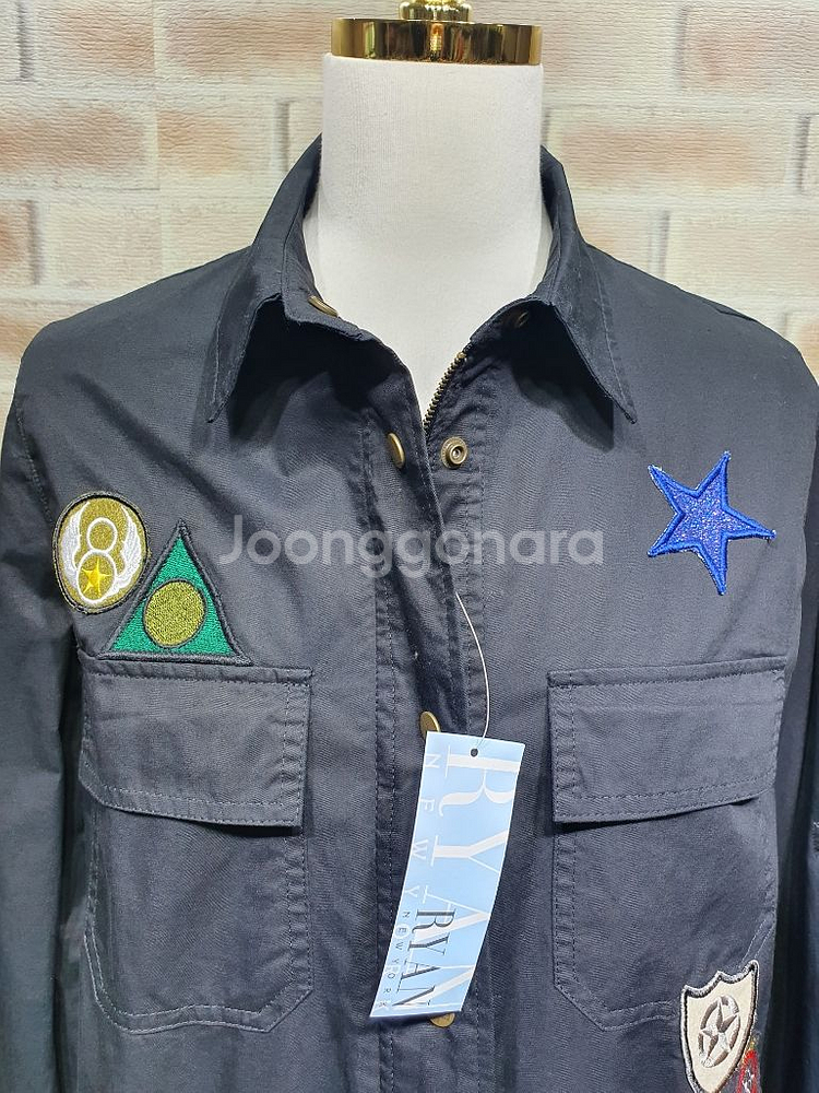 택부착 새상품 리안 뉴욕 정품 컬러 패치 블랙 야상55--1